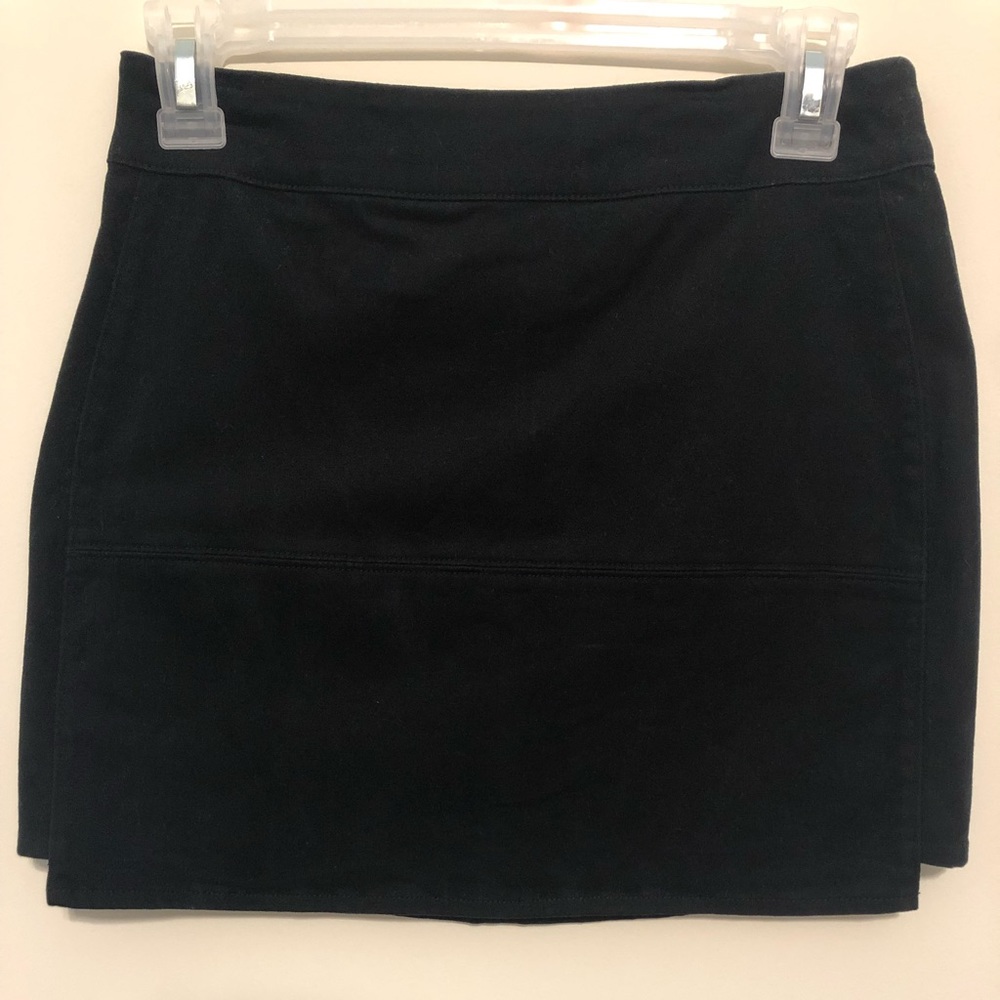 Black suede mini skirt
